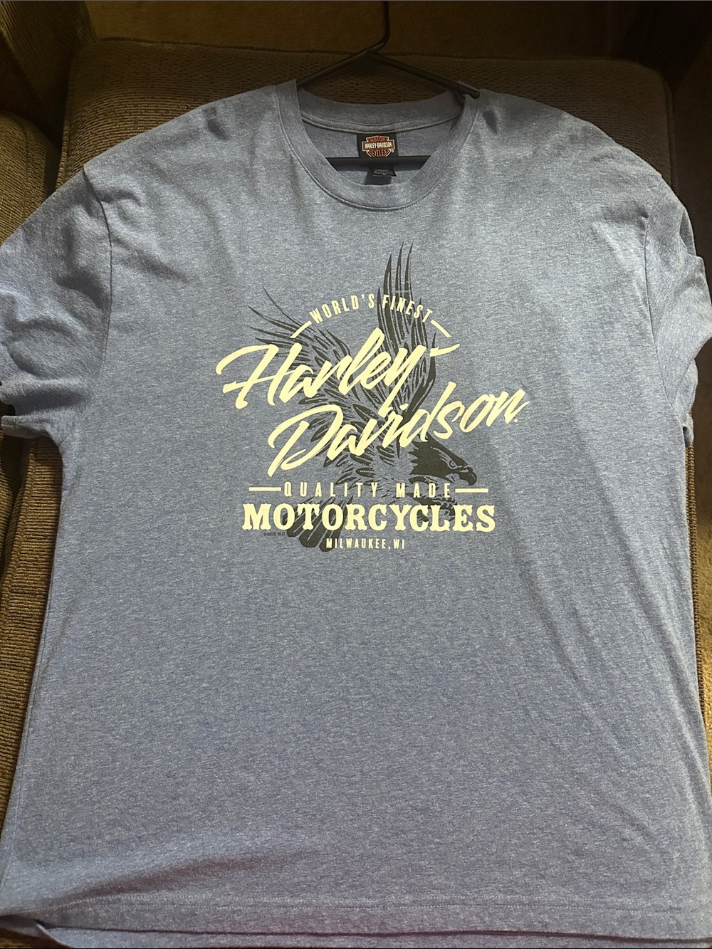 Harley-Davidson Gray Tee with Cream Logo Script